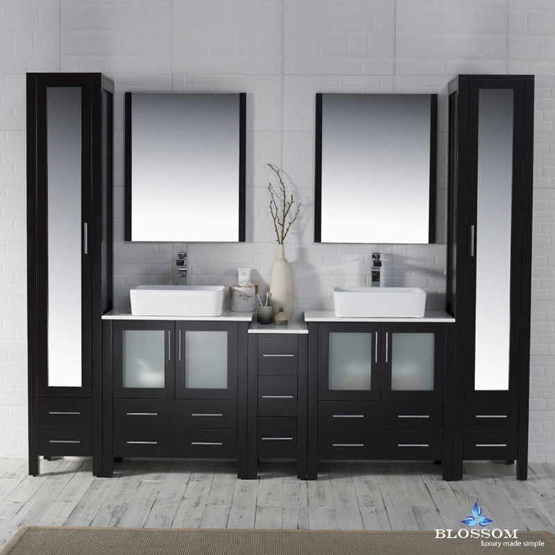Orren Ellis Mance 103" Double Bathroom Vanity Set with Mirror Wayfair.ca